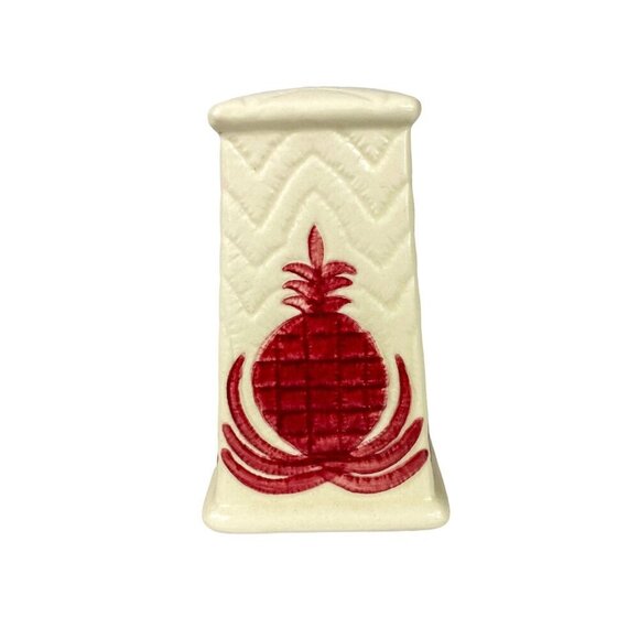 Hawaiian Quilt Clay Michael Gillan Red Pineapple Pattern 2003 Pepper Shaker - Picture 1 of 5